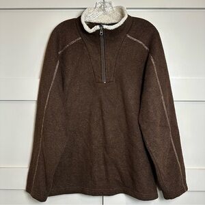 Kuhl Sweater Europa 1/4 Zip Alfpaca Fleece Pullover Sherpa Collar Outdoor Mens M